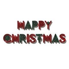 Happy christmas text isolated on white background
