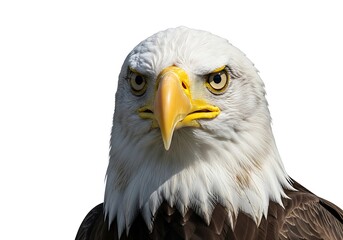 Obraz premium Bald eagle portrait isolated on white background