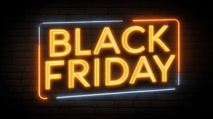 Obraz premium glowing black friday neon sign,