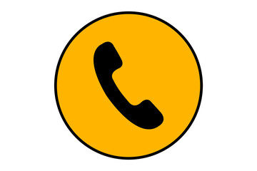 yellow phone icon on white background