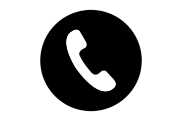 white telephone call support icon button isolated on transparent background