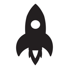 Rocket Icon Silhouette &ndash; Minimalist Space Launch Symbol for Innovation and Startup Design