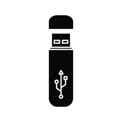  icons of flash drive, flash disk, USB drive symbols, isolated on a white background.
