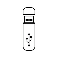 icons of flash drive, flash disk, USB drive symbols, isolated on a white background.
