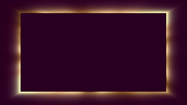 A maroon rectangular frame with a golden luminous border, in the middle there is a free space for text and product advertising.