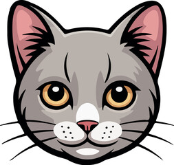 Cat head logo icon vector white background .