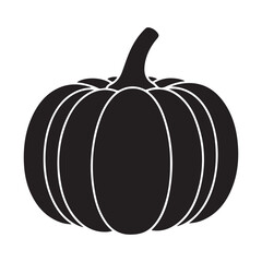 Pumpkin Silhouette Vector icon Illustration. Black Halloween Icon