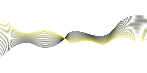 Abstract wave element for design. Digital frequency track equalizer. Stylized line art background. Vector illustration. Wave with lines created using blend tool. Curved wavy line, smooth stripe.