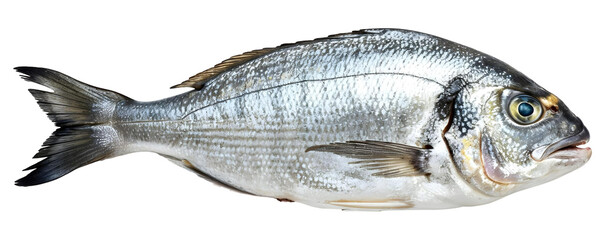 Obraz premium Whole fresh dorado, isolated on transparent background, png