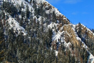 Aspen mountains during winter season