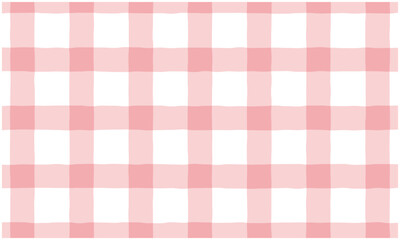 かわいい太めギンガムチェックのパターン背景 くすみピンク