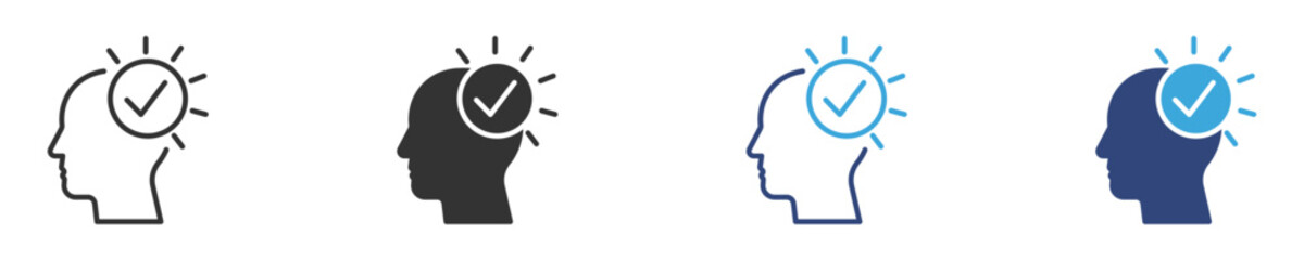 Positive Mindset Icon set, Health and wellness icon, vector illustration. 