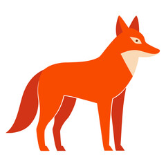 Illustration of a red fox standing
