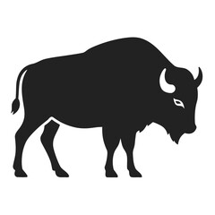 Silhouette of a bison, a majestic wild animal