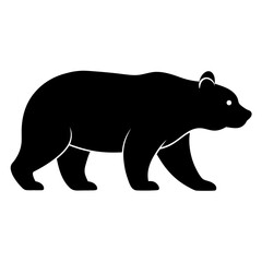 Silhouette of a black bear walking