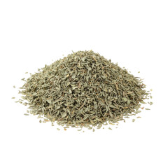 Pile of Dried Thyme Herb Spice Isolated