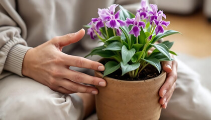 Indoor gardening with streptocarpus hybridus: repotting tips and techniques for vibrant blooms.