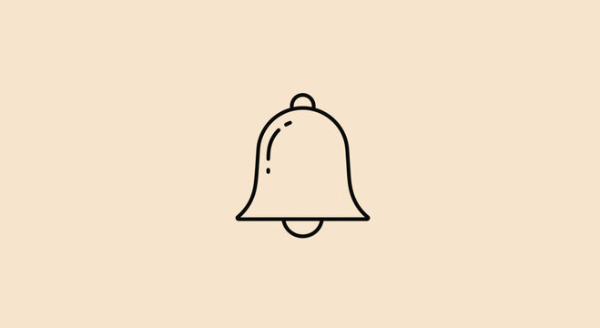 Elegant bell line icon with soft background for notification and alert system