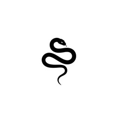 Obraz premium Minimalist black snake illustration on a white background for diverse applications