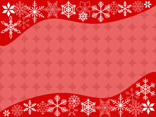 雪の結晶の赤い壁紙。クリスマスのシンプルなベクターのグリーティングカード。Vector Christmas Background.