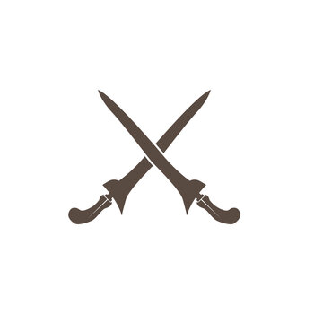 The kris or keris  with its elaborately carved handle and wavy blade