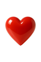 Vibrant red heart shape isolated on white background symbol of love and affection.