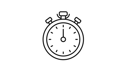 Simple line art illustration of a classic stopwatch for timing and measuring