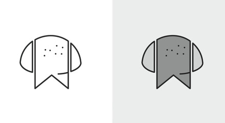 Stylized dog head icon vector, modern graphic animal outline illustration