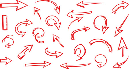 Red Arrows Collection Diverse Designs for Navigation and Directional Cues