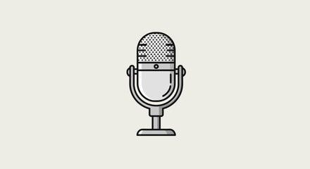 Stylized vintage microphone icon for podcasting and audio recording projects