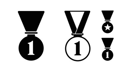 Vector illustration of medal icons symbolizing victory and achievement