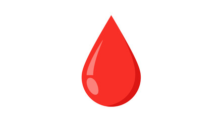 Vibrant red blood drop illustration symbolizing health or medical concepts