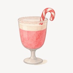 Festive watercolor holiday drink illustration.