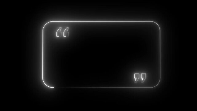 Quote speech bubble abstract laser neon frame motion background.4k