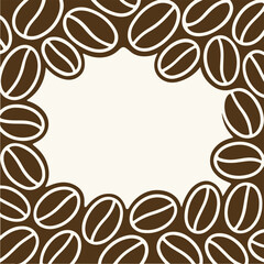 coffee beans frame with empty space for text on colorful background