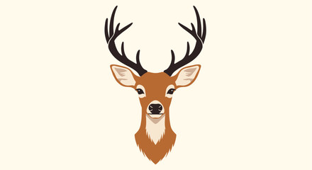 Fototapeta premium A majestic stag with impressive antlers stands tall and proud.