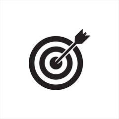 Target with Arrow Icon - Success, Goal, or Business Aim Symbol
