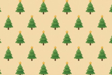 Fototapeta premium Festive seamless Christmas tree pattern.