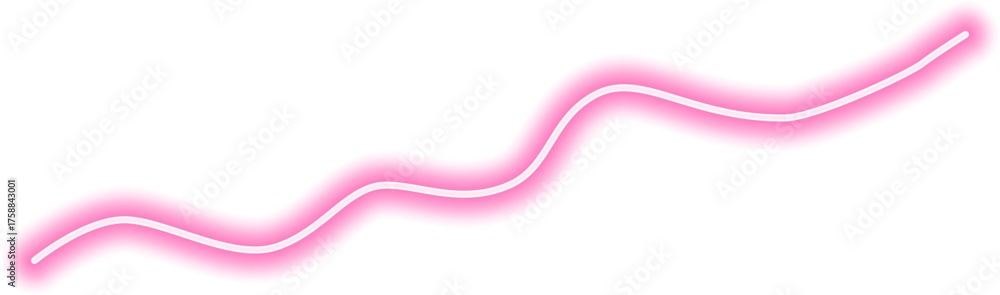 Wall mural curved neon line with a fluid motion effect, glowing with vibrant luminosity and creating a seamless
