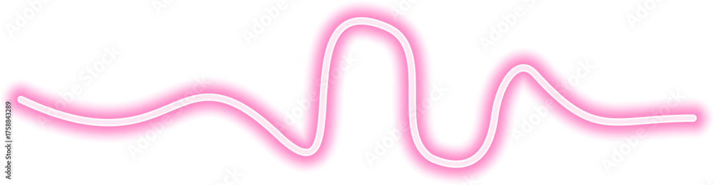 Wall mural glowing neon line with an irregular wavy pattern, moving dynamically with a fluid and seamless flow.