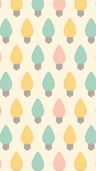 Colorful retro light bulb pattern mobile wallpaper