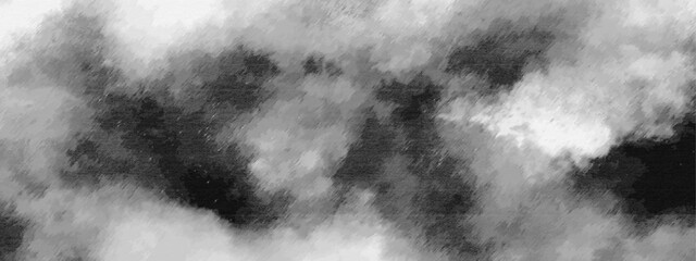 Moody Black and White Cloudscape With Dramatic Sky and Subtle Storm Clouds or Ethereal Smoke with a Textured Canvas Effect creating a dramatic, atmospheric mood.