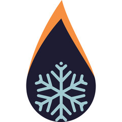 Hot and Cold Symbol Icon temperature snowflake drop climate weather heat cool freeze winter summer season