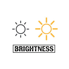 Fototapeta premium Two sun icons one bright yellow other gray showing weather and brightness contrast isolated on transparent background