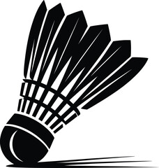 Badminton Shuttlecock Silhouette Vector Illustration.