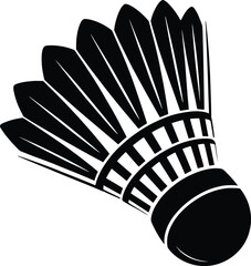 Badminton Shuttlecock Silhouette Vector Illustration.