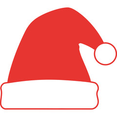 Santa Claus Hat Illustration christmas holiday red white winter celebration season festive