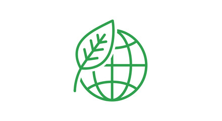 Green globe with leaf icon representing environmental protection and nature