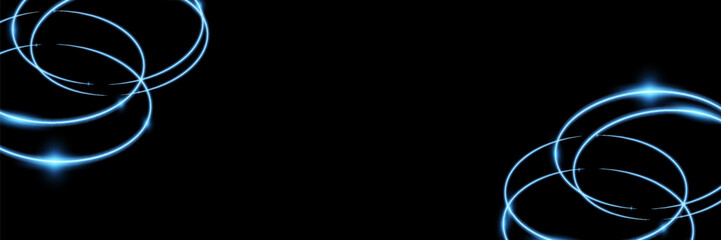 Neon Eclipse Glowing Blue Rings. Celestial Blue. Neon Circle Glow. Blue Orbit.Neon Light Rings. Sapphire Glow Neon Circular Lights.