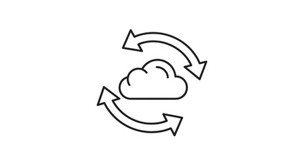 Cloud icon with two circular arrows indicating data transfer or sync